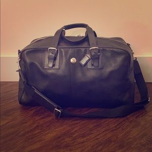 Black Leather Coach Duffel Bag